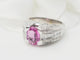 Bague 53 Bague jonc en or blanc, saphir rose et diamants 58 Facettes 33291