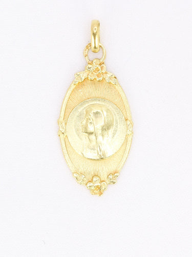 Pendentif Médaille religieuse Art nouveau or jaune 58 Facettes 1128.5