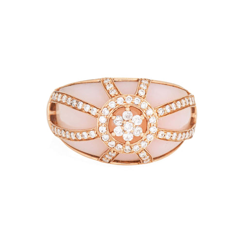 Bague 54 Bague en or rose et opale rose en diamant 58 Facettes G14219