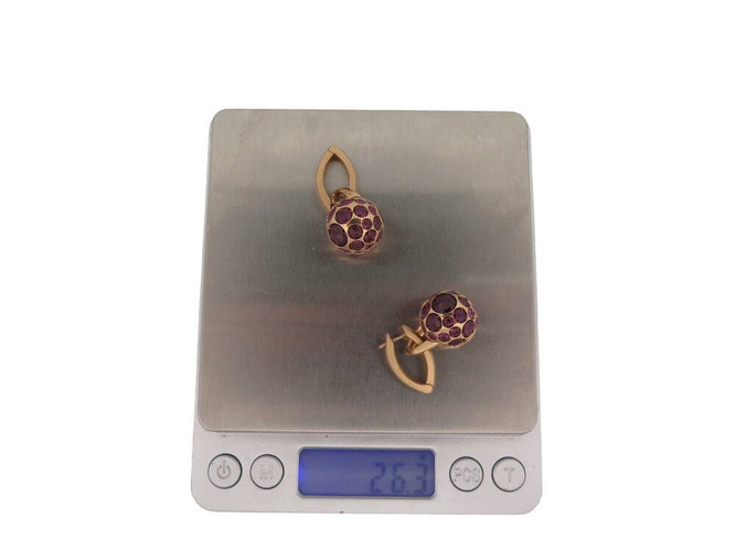 Boucles d'oreilles boucles d'oreilles POMELLATO harem rhodolite or rose 18k s 58 Facettes 268836