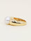 Bague 58 TECLA Bague jonc or jaune Perle bouton 58 Facettes 1204.1