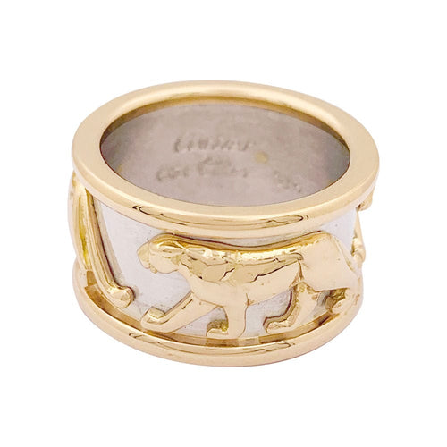 Bague 54 Bague bandeau Cartier, "Pharaon Panthère", deux ors. 58 Facettes 34049