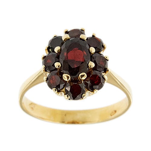 Bague 57 Bague fleur avec grenats 58 Facettes 39634