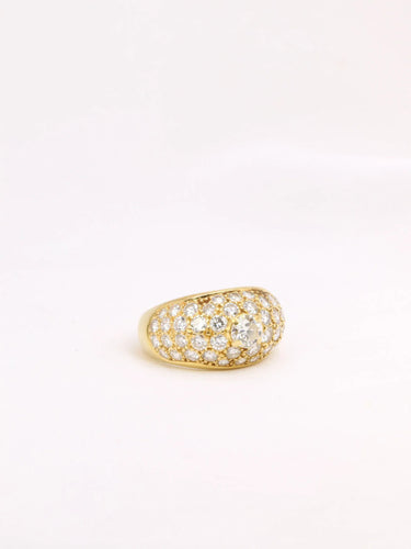 Bague jonc vintage en or et diamants 58 Facettes J314