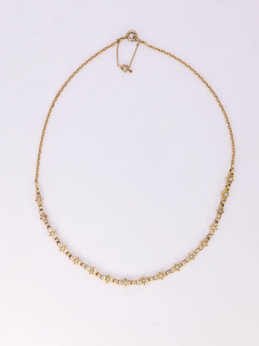 Collier GEORGES BRUNET - Collier Napoléon III or jaune diamants perles fines 58 Facettes 768