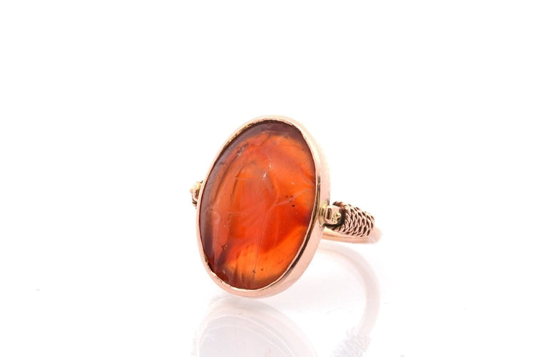 Bague 48 Bague antique intaille cornaline 58 Facettes 29345