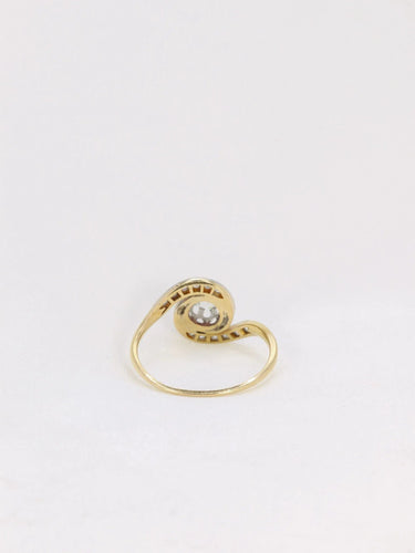 Bague 54 Bague tourbillon en or et diamant taille ancienne 58 Facettes J154