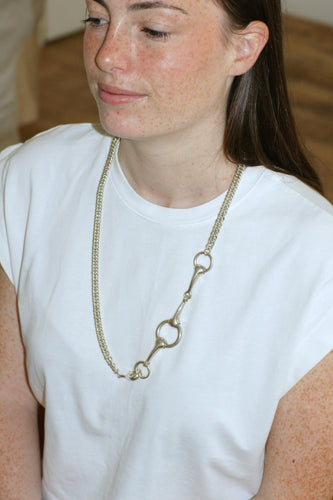 Collier Hermès Sautoir Mors en Argent 73.00 cm 58 Facettes