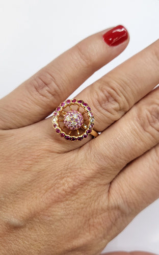 Bague 54 BOUCHERON - Bague "Ma Jolie" Or Rose Saphir Diamants 58 Facettes