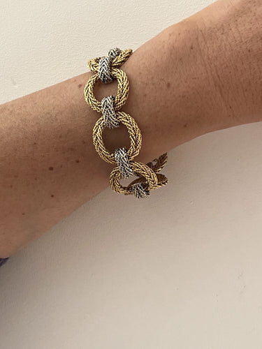 Bracelet Bracelet Or Jaune et Or Gris Tressé 58 Facettes LOT 6640