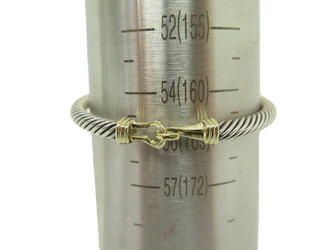 Bracelet bracelet DAVID YURMAN buckle classic cable 5mm en argent 925 or jaune 14k 58 Facettes 267212
