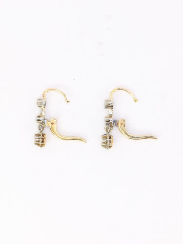 Boucles d'oreilles Dormeuses diamants taille rose or jaune 58 Facettes 1140.5