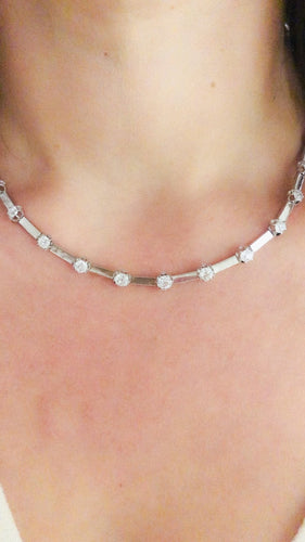 Collier collier en diamant et or gris des 1960 58 Facettes 1