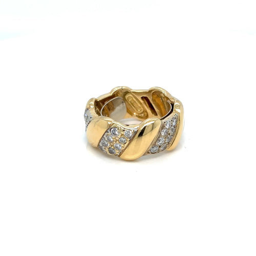 Bague David Webb Diamond Gold Band Ring 58 Facettes