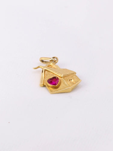 Pendentif Pendentif maison vintage or jaune rubis 58 Facettes 1087.11