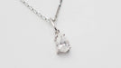 Collier Collier solitaire or blanc diamant poire 58 Facettes 32702