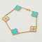 Bracelet Van Cleef & Arpels - EXTRA RARE Bracelet Vintage Alhambra 5 motifs turquoise et diamants 58 Facettes