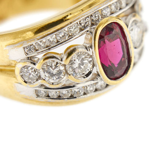 Bague 55 Bague bandeau rubis diamants 58 Facettes 30811