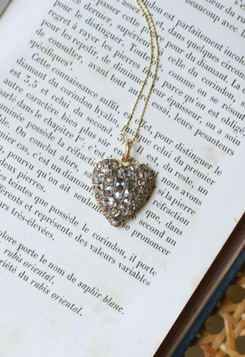 Pendentif Pendentif Ancien Cœur Diamants sur Or Rose 58 Facettes