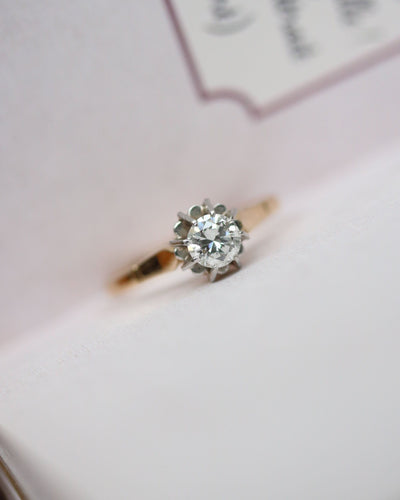 Bague 53 Bague Solitaire Deux Ors Diamant 58 Facettes A11556