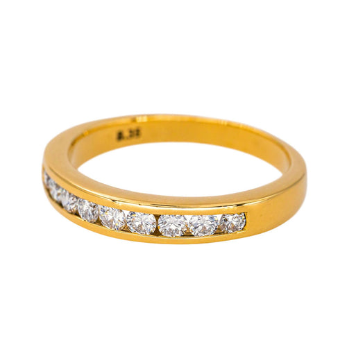 Bague 53 Bague  Demi-alliance  Or jaune Diamant 58 Facettes 4153442CN