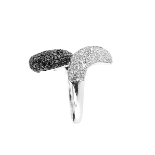 Bague 58 Bague diamants noirs et blancs 58 Facettes 29142
