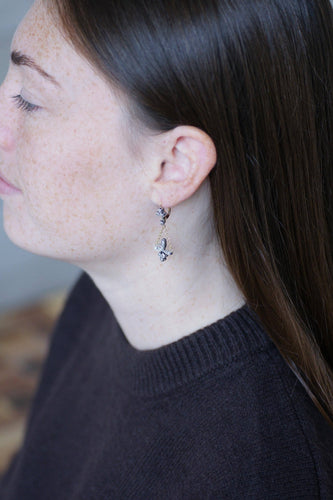 Boucles d'oreilles Boucles d'Oreilles Dormeuses Anciennes Trèfle et Fleur Diamants 58 Facettes