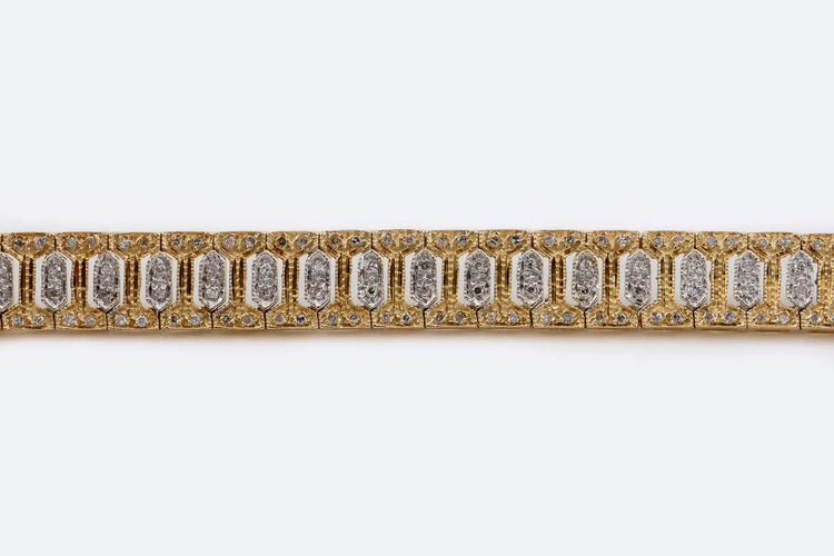 Bracelet Oro Giallo Bracciale in oro giallo con diamanti taglio huit-huit 58 Facettes brc233