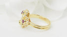 Bague 50 Bague marguerite en or jaune rubis et diamants 58 Facettes 32803