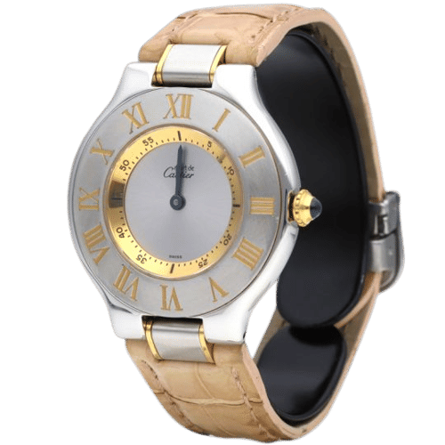 Cartier Must 21 Horloge 18K Geelgoud / Staal 