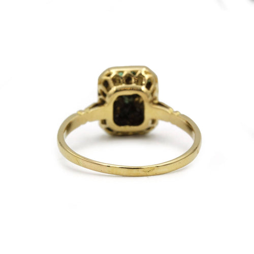 Bague 58 Bague or jaune 750 diamants et émeraudes 58 Facettes 1325