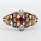 Bague 50 Bague victorienne or rose 18k rubis et perles (circa 1880) 58 Facettes A05279