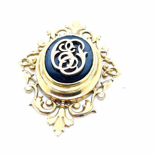 Pendentif Pendentif Napoléon III Or jaune et Onyx 58 Facettes