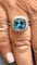 Bague 53 Bague en or blanc topaze bleue et diamants 58 Facettes