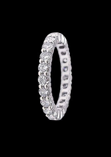 Bague 53.5 Alliance en or blanc et diamants 1,50ct 58 Facettes All.1.5ct-DV.37