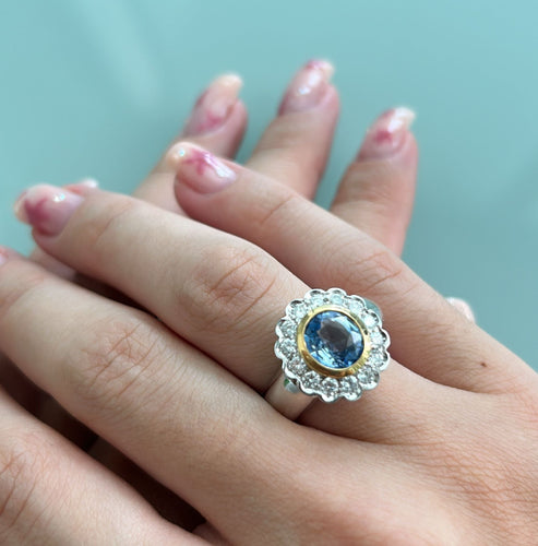 Bague 60 Bague Marguerite saphir et diamants 58 Facettes 30270