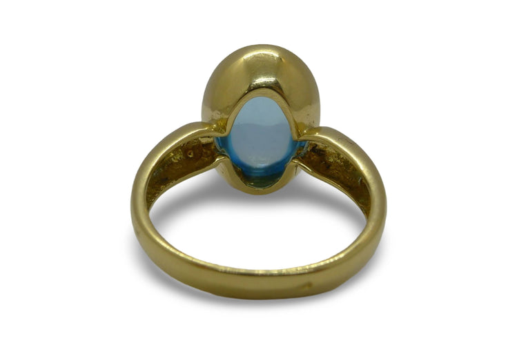 Bague 57 Bague or jaune et topaze cabochon 5 carats 58 Facettes 00023401