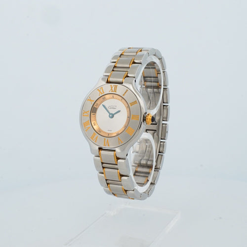 Montre Cartier - Montre Must 21 - Cadran argenté - SM 58 Facettes