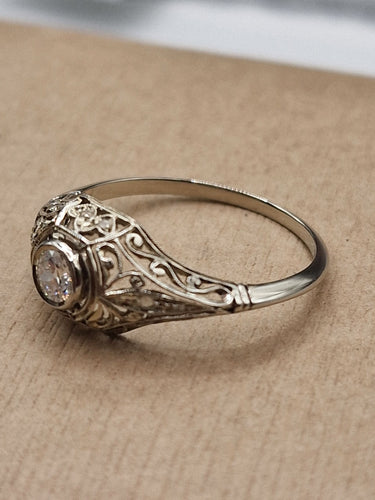 Bague 57 Bague solitaire ancienne début 1900 58 Facettes