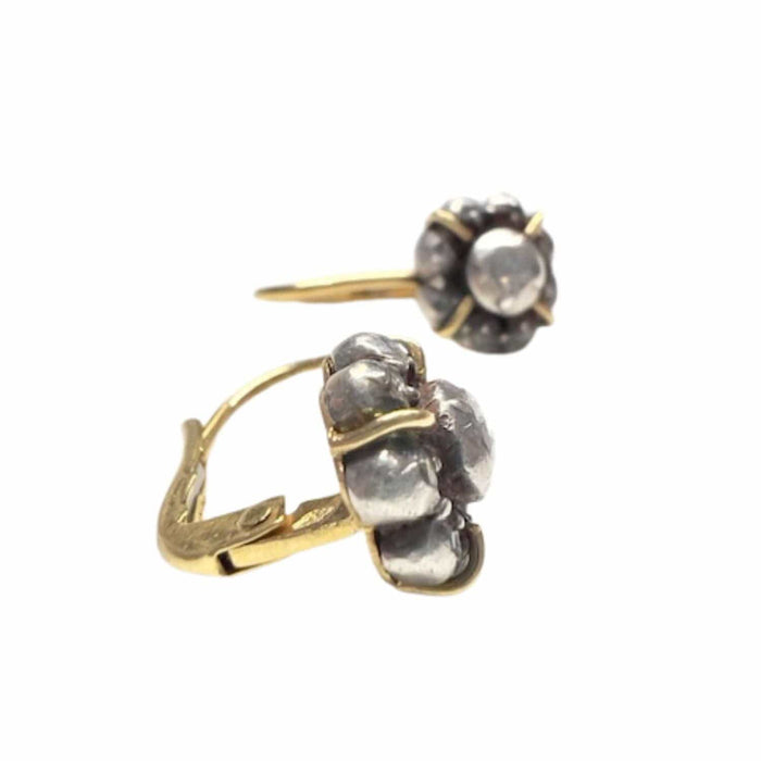 Boucles d'oreilles Boucles d'oreilles or jaune argent diamants 58 Facettes Q145B