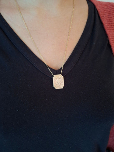 Pendentif Pendentif en Or Rose Ciselé 58 Facettes