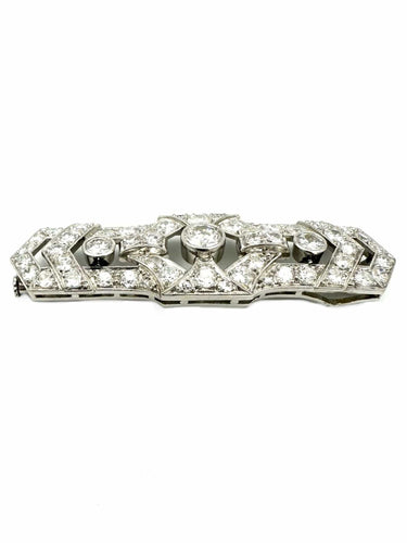 Broche Broche Art-Déco platine et diamants 58 Facettes