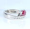 Bague 53 Bague or blanc rubis diamants 58 Facettes AB645