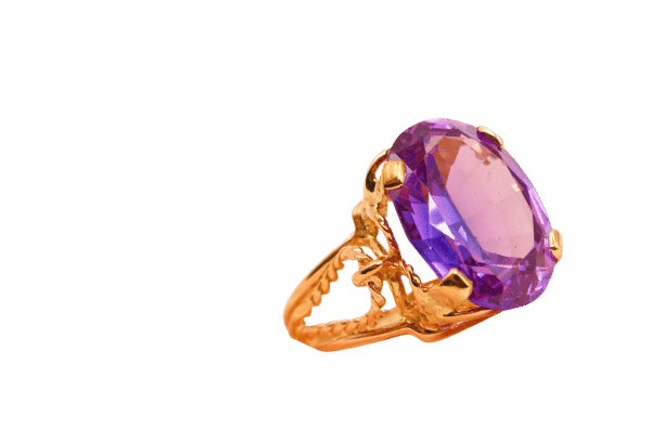 Bague Bague or jaune motif corde sertie d’une améthyste 58 Facettes 250317