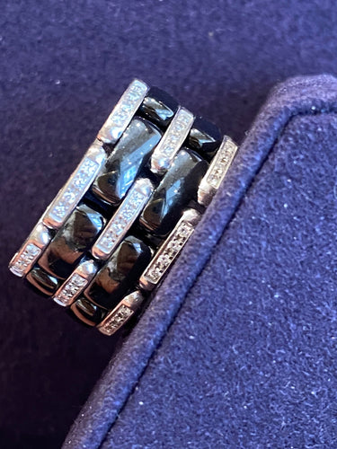 Bague 52 CHANEL - Bague ULTRA céramique noire et diamants 58 Facettes