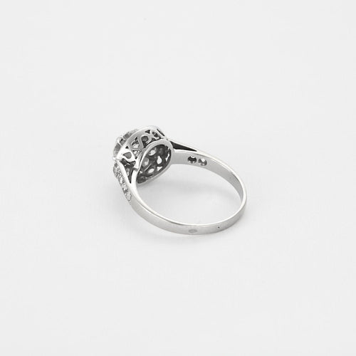 Bague 58 Bague solitaire en or gris et diamants 58 Facettes COL31343