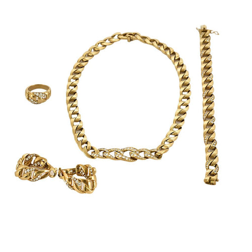 Boucles d'oreilles CARTIER x GEORGES LENFANT - BERGAME - Parure en or jaune et diamants 58 Facettes 58FC14