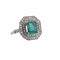 Bague 55 Bague Art Déco en platine avec émeraude 58 Facettes