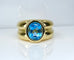 Bague 52 Bague en or jaune et topaze bleue 58 Facettes AB611