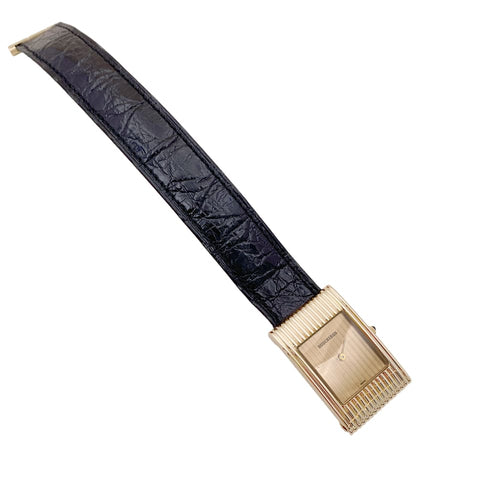 Montre Montre Boucheron, "Reflet", or jaune, cuir. 58 Facettes 35116